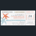 Vliegtickets Boardingpass Save the Date Design<br><div class="desc">Tickets voor de moderne instapkaart voor Save the Date met zee- en vliegtuigsterren.</div>