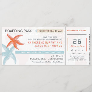 Vliegtickets Boardingpass Save the Date Design