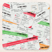 Vliegtickets Kartonnen Onderzetters (Voorkant)