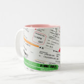 Vliegtickets Tweekleurige Koffiemok (Voorkant links)