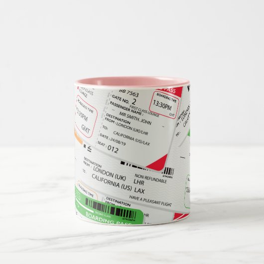 Vliegtickets Tweekleurige Koffiemok (Center)