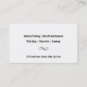 Vliegtraining in de luchtvaart PERSONALIS Visitekaartje (Achterkant)