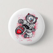 Vliegtrap van Karate Kitten Ronde Button 5,7 Cm (Voorkant)