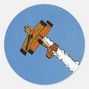 Vliegtuig 1 stkcn ronde sticker