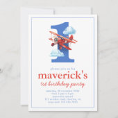 Vliegtuig 1e Verjaardag met Nummer 1 Kaart (Voorkant)