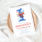 Vliegtuig 1e Verjaardag met Nummer 1 Kaart