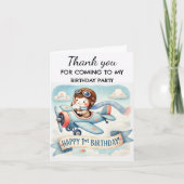 Vliegtuig 1e verjaardag Party Boy Schattige Bedankkaart (Voorkant)