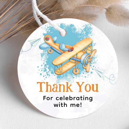 Vliegtuig 1e Verjaardagsfeest Bedankjes Labels