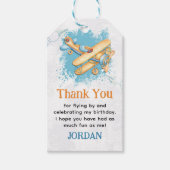 Vliegtuig 1e Verjaardagsfeest Cadeaulabel (Voorkant)