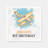  Vliegtuig 1e Verjaardagsfeest Servet (Voorkant)