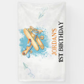Vliegtuig 1e Verjaardagsfeest Spandoek (Verticaal)