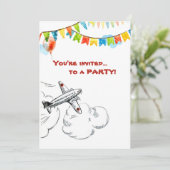 Vliegtuig 1e Verjaardagsfeest Time Flies Kaart (Staand voorkant)