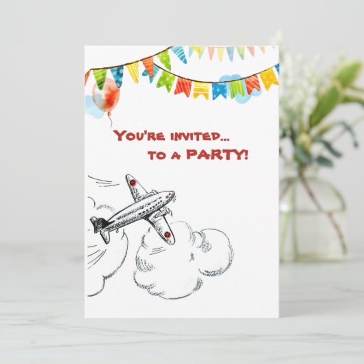  Vliegtuig 1e Verjaardagsfeest Time Flies Kaart (Staand voorkant)