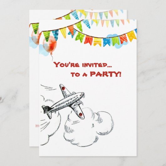  Vliegtuig 1e Verjaardagsfeest Time Flies Kaart (Voorkant / Achterkant)