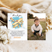  Vliegtuig 1e Verjaardagsfeestfoto Bedankkaart