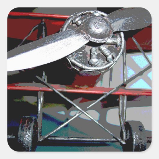 Vliegtuig 2 vierkante sticker (Voorkant)