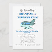 Vliegtuig 2e verjaardag Boy Blue Kinder Vliegtuige Kaart (Voorkant)