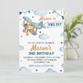 vliegtuig 2e verjaardag kaart (Staand voorkant)