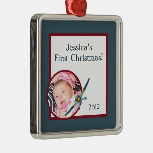  vliegtuig - Aangepaste aangepaste versiering Metalen Ornament (Rechts)