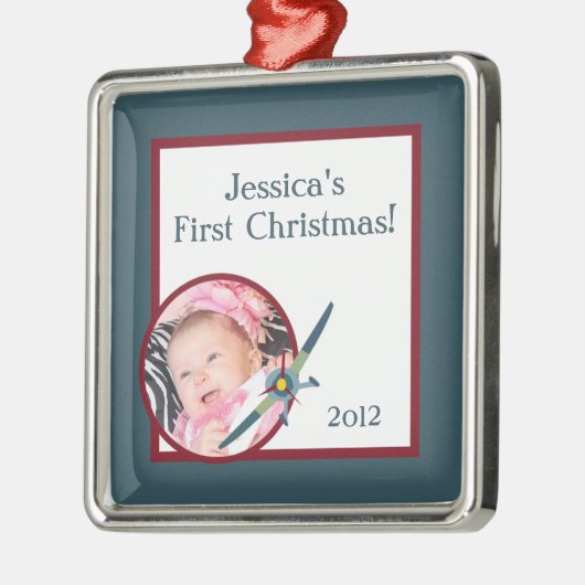  vliegtuig - Aangepaste aangepaste versiering Metalen Ornament (Links)