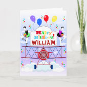  Vliegtuig Acrobat Ballonnen Verjaardagen Kaart (Voorkant)