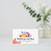 Vliegtuig Afbeeldingen | Tropische Palmbomen Visitekaartje (Staand voorkant)