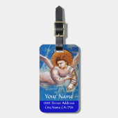 VLIEGTUIG ANGEL MONOGRAM BAGAGELABEL (Voorkant verticaal)