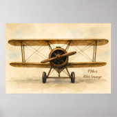  vliegtuig Antiek tweedekker Aviation Aviator Poster (Voorkant)