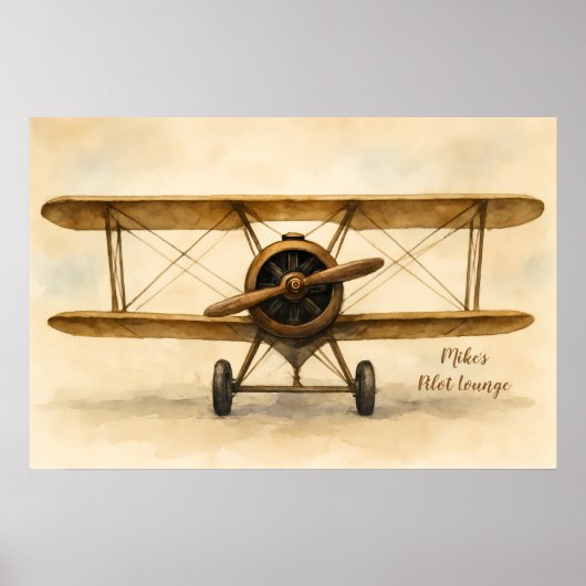  vliegtuig Antiek tweedekker Aviation Aviator Poster (Voorkant)