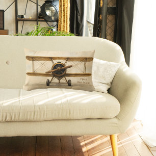  Vliegtuig Antiek tweedekker Luchtvaart Verjaardag Kussen