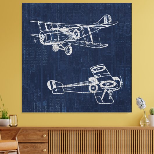  vliegtuig Art Newspapier Text & Script Style Canvas Afdruk (Insitu (Woonkamer))