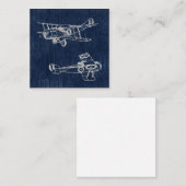  vliegtuig Art Newspapier Text & Script Style Informatiekaartje (Voorkant / Achterkant)