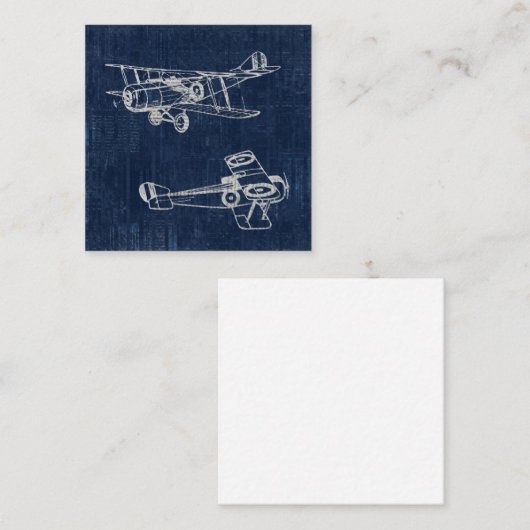 vliegtuig Art Newspapier Text & Script Style Informatiekaartje (Voorkant / Achterkant)