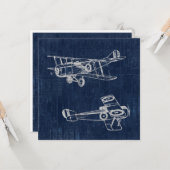  vliegtuig Art Newspapier Text & Script Style Kaart (Voorkant / Achterkant in situ)