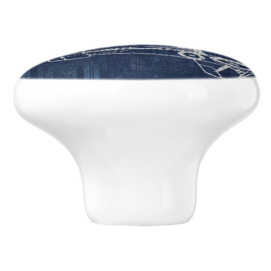 vliegtuig Art Newspapier Text & Script Style Keramische Knop (Zijkant)