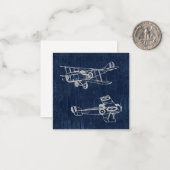 vliegtuig Art Newspapier Text & Script Style Notitiekaartje (Voorkant / Achterkant in situ)