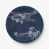 vliegtuig Art Newspapier Text & Script Style Papieren Bordje (Voorkant)