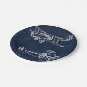  vliegtuig Art Newspapier Text & Script Style Papieren Bordje (Gekanteld)