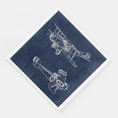 vliegtuig Art Newspapier Text & Script Style Servet (Hoek)