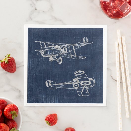  vliegtuig Art Newspapier Text & Script Style Servet (Insitu)