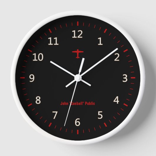 Vliegtuig Aviator Clock Dark (Voorkant)