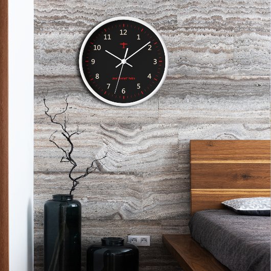 Vliegtuig Aviator Clock Dark