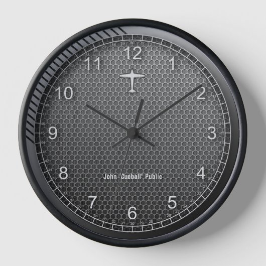 Vliegtuig Aviator Clock Metal (Voorkant)