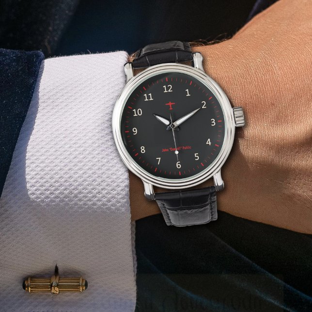 Vliegtuig Aviator Dark Horloge (Creator heeft geüpload)