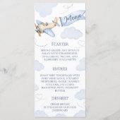 Vliegtuig Aviator Wolken Bruiloft Menu Bord (Voorkant)