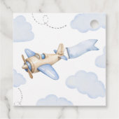Vliegtuig Aviator Wolken Favor Bedankt Label (Achterkant)