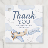 Vliegtuig Aviator Wolken Favor Bedankt Label (Voorkant)