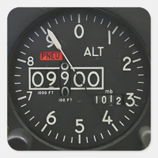 Vliegtuig Avionics Hoogtemeter Vierkante Sticker