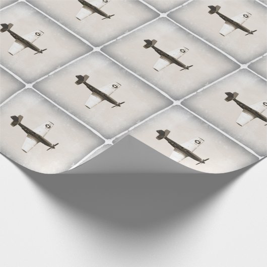 Vliegtuig B&W Cadeaupapier (Hoek)