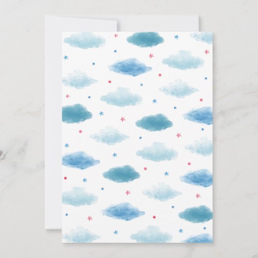  Vliegtuig Baby Boy Baby shower Uitnodiging (Achterkant)